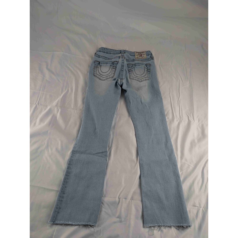 True Religion Jeans Womens Becca Mid Rise Bootcut Frayed Hem Size 26 x 25